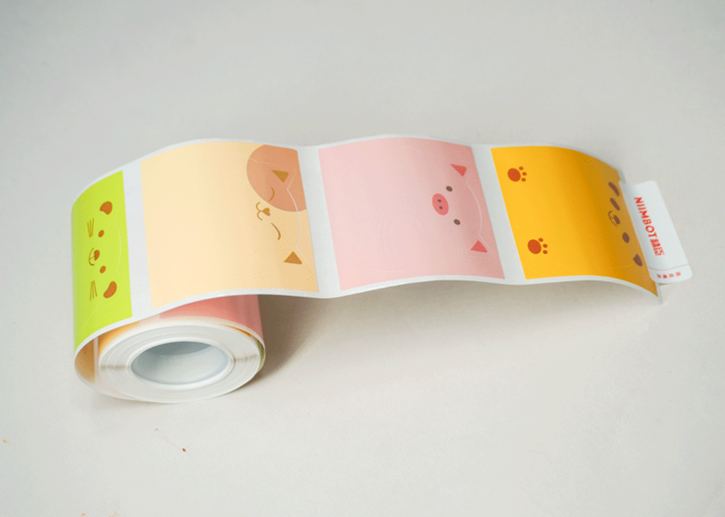 Etiquetas Circulares de colores ilustración  "Animalitos"